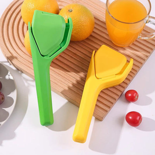 Manual Citrus Juicer 3 Piece Fold Flat Lemon Squeezer Set - Handheld Plastic Fruit Press, Space Saving Easy Clean Kitchen Juicer for Lemon, Lime and Orange