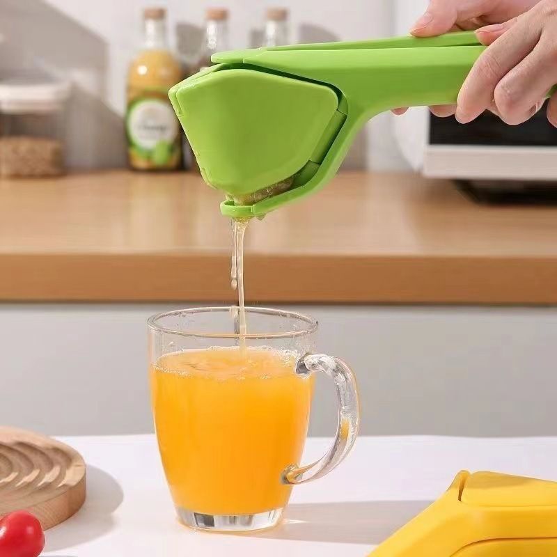 Manual Citrus Juicer 3 Piece Fold Flat Lemon Squeezer Set - Handheld Plastic Fruit Press, Space Saving Easy Clean Kitchen Juicer for Lemon, Lime and Orange