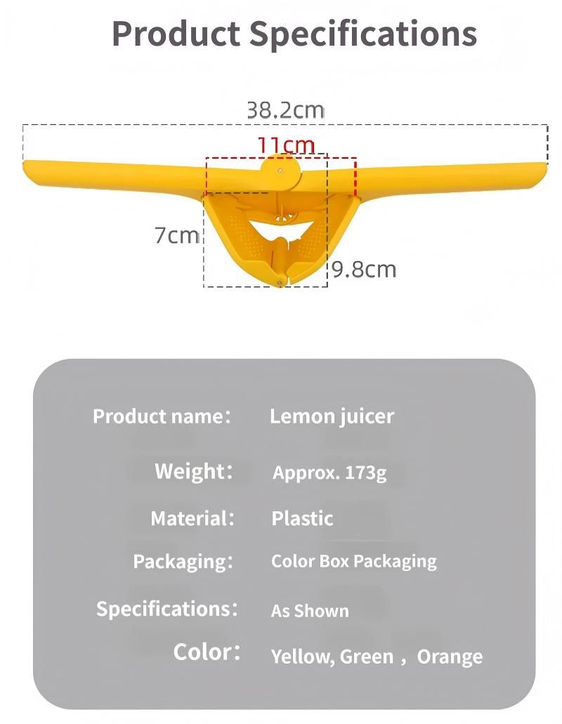 Manual Citrus Juicer 3 Piece Fold Flat Lemon Squeezer Set - Handheld Plastic Fruit Press, Space Saving Easy Clean Kitchen Juicer for Lemon, Lime and Orange