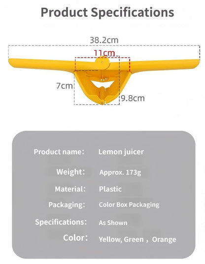 Manual Citrus Juicer 3 Piece Fold Flat Lemon Squeezer Set - Handheld Plastic Fruit Press, Space Saving Easy Clean Kitchen Juicer for Lemon, Lime and Orange