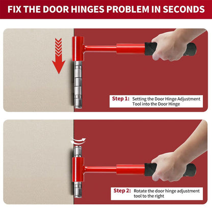 4 in 1 Door Hinge Adjustment Wrench Set - Heavy Duty Hinge Bender Tool with 14, 19, 23 and 25 mm Heads, Comfort Grip and Storage Pouch for Door Alignment