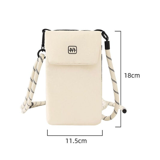 Beige Crossbody Phone Bag - Compact Travel Wallet with Large Capacity Multi Compartment Storage, Wear Resistant Shoulder Pouch for Phone, Coins and Daily Essentials