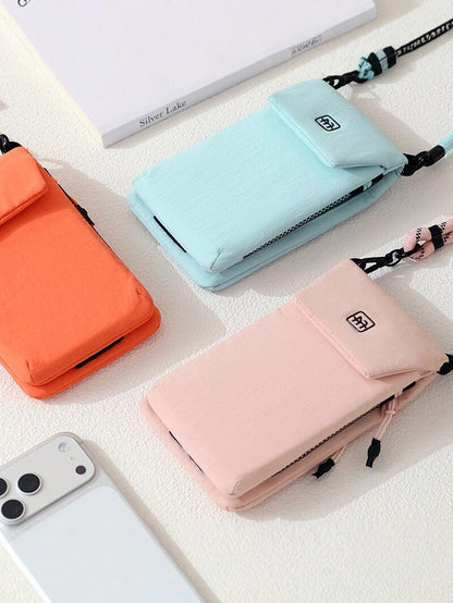 Beige Crossbody Phone Bag - Compact Travel Wallet with Large Capacity Multi Compartment Storage, Wear Resistant Shoulder Pouch for Phone, Coins and Daily Essentials