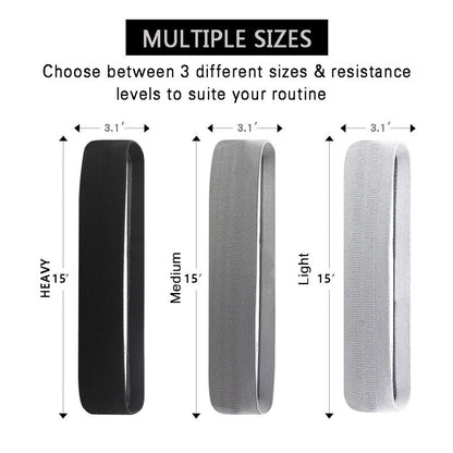 Grey Colour Scheme Fabric Resistance Bands Set - 3 Levels Non-Slip Hip Bands for Strength Training