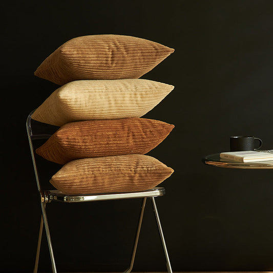 Dark Green Set of 4 Corduroy Pillow Covers - Solid Color Minimalist Throw Cushion Covers - 45x45cm (Pillow Inserts are NOT Included)
