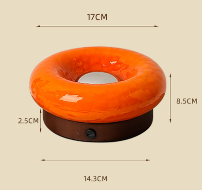 Yellow Donut Table Lamp - Rechargeable Touch Control LED