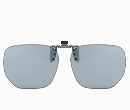 Quicksilver 2-Piece Flip-Up Sunglasses Clip-On Set for Glasses - UV-Protective Square Polarized Lenses for Driving
