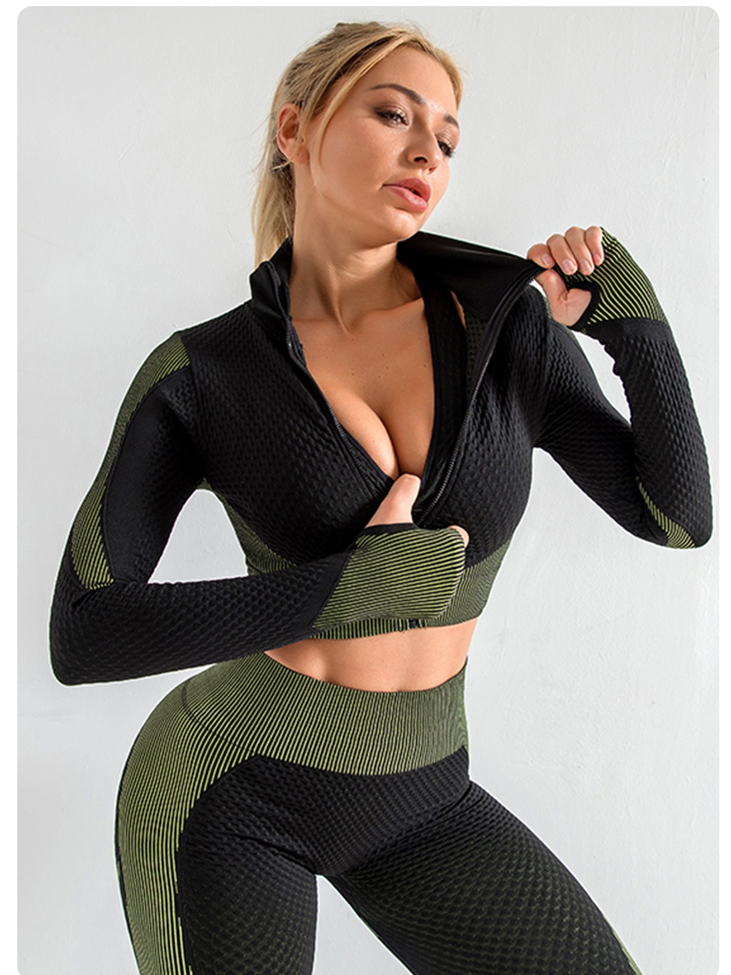 Elegant purple High Waist Yoga Set for Women - Sports Bra, Long Sleeve Shirt & Leggings 3-Piece Workout Set Size XXXXL