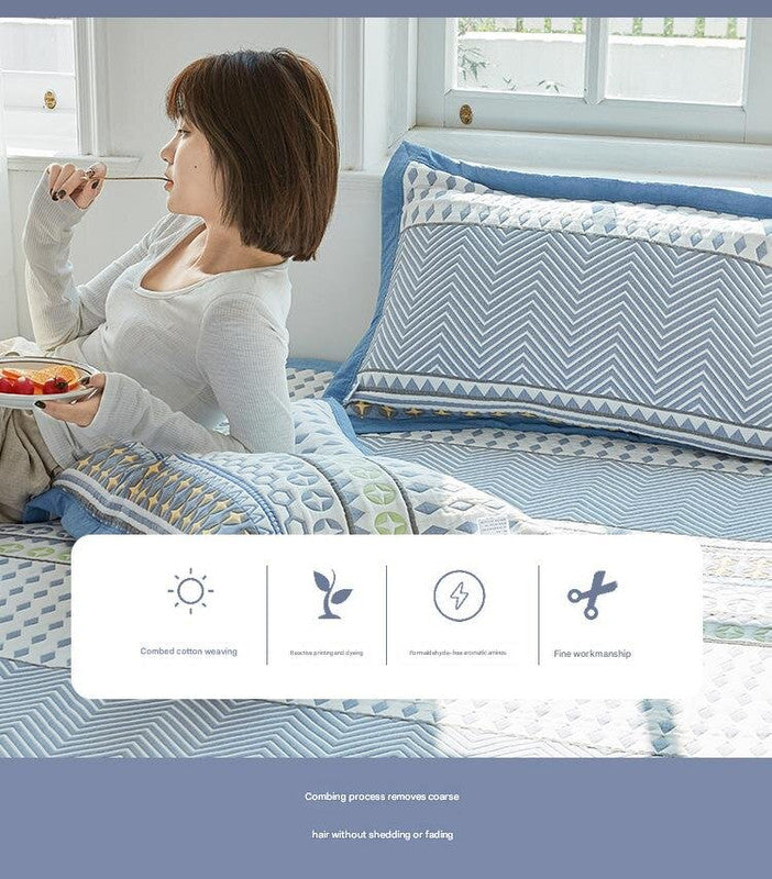 Snowflake Soft Cotton Gauze Pillowcase Set - Breathable, Non-slip, Extra Large (Pillow Core Not Included)56x80cm
