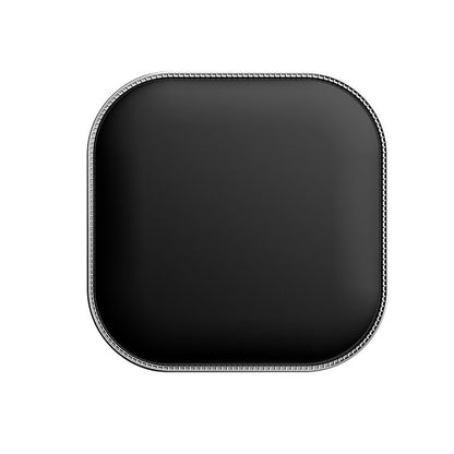 Black LED Makeup Mirror with Light - Portable Folding USB Rechargeable Compact Mirror with 3 Color Lighting