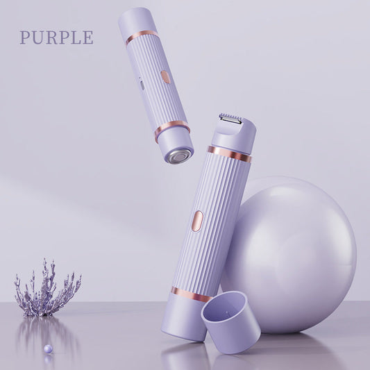 Purple Women's Double-Headed Electric Shaver - Painless Hair Remover & Trimmer