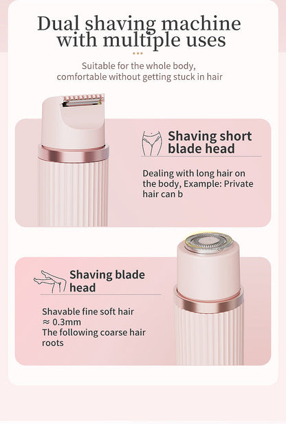 Purple Women's Double-Headed Electric Shaver - Painless Hair Remover & Trimmer