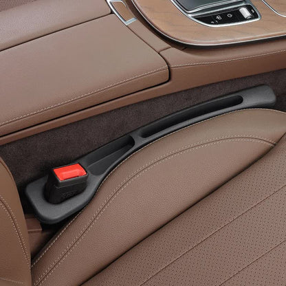 Black Car Seat Gap Filler – 2 Pieces Car Interior Storage Organizer for Front Seat Seam