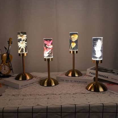 Gypsophila Paniculata Eternal Flower Acrylic Table Lamp - Color-Changing LED, USB Rechargeable, Touch Control