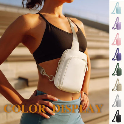 Light Blue Trendy Waterproof Sling Bag - Lightweight Crossbody Chest Pack, Adjustable Strap