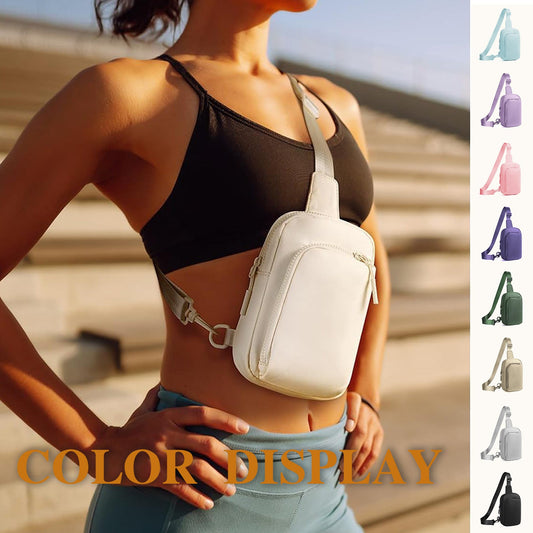 Light Blue Trendy Waterproof Sling Bag - Lightweight Crossbody Chest Pack, Adjustable Strap
