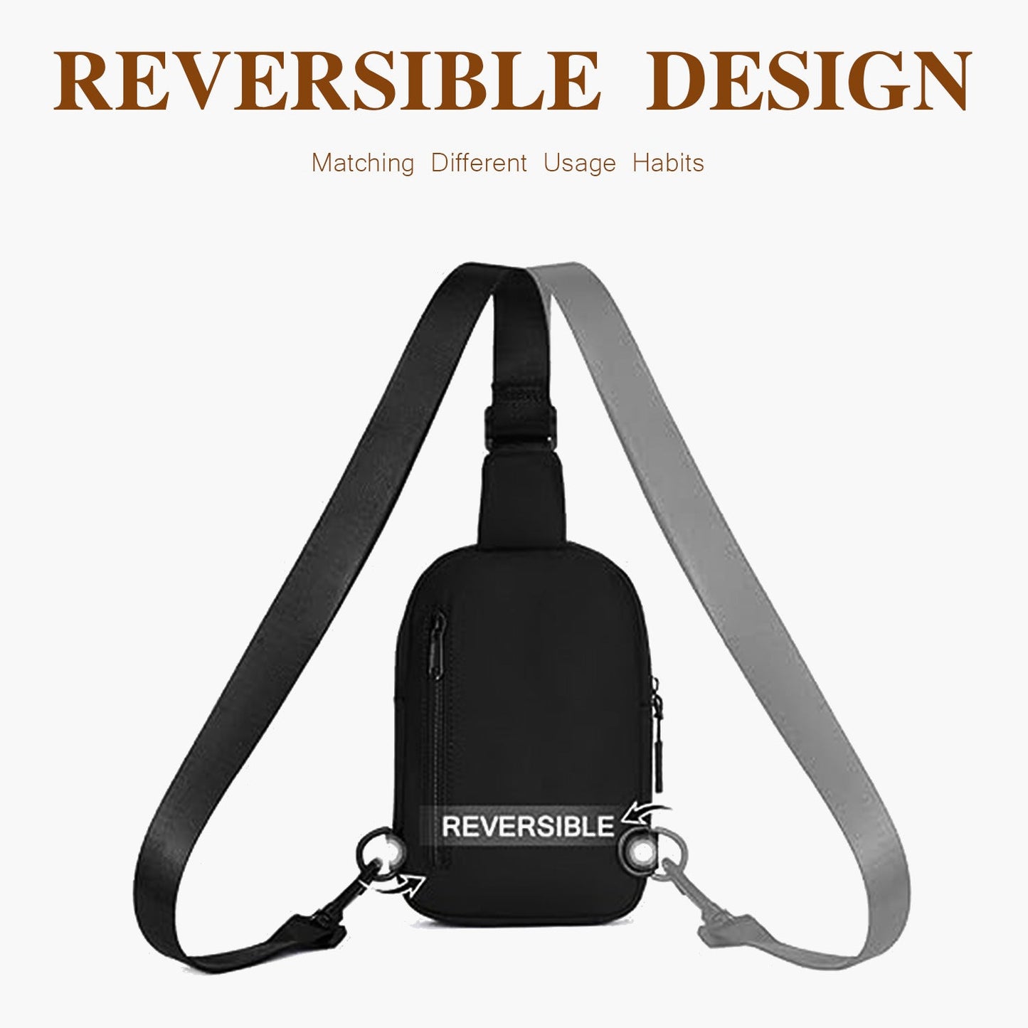 Light Blue Trendy Waterproof Sling Bag - Lightweight Crossbody Chest Pack, Adjustable Strap