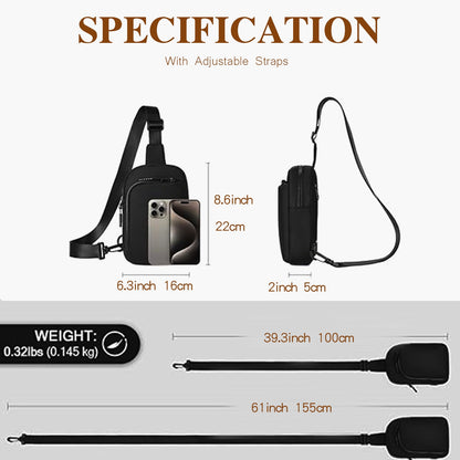 Light Blue Trendy Waterproof Sling Bag - Lightweight Crossbody Chest Pack, Adjustable Strap