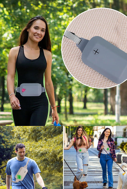 Blue Silicone Pet Treat Pouch for Dog Training - Portable Waist Bag with Waste Bag Holder