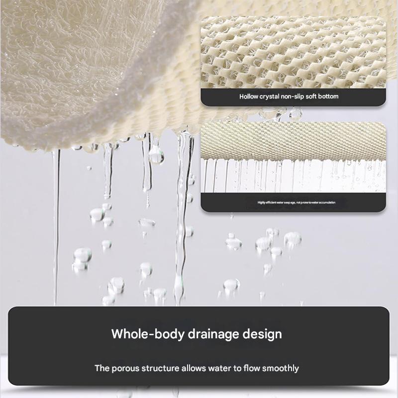 Yellow Leaves Pattern  PVC Non-Slip Bath Mat 45x75cm - Shower Drain Hole Design, Soft & Quick-Dry Bathroom Rug
