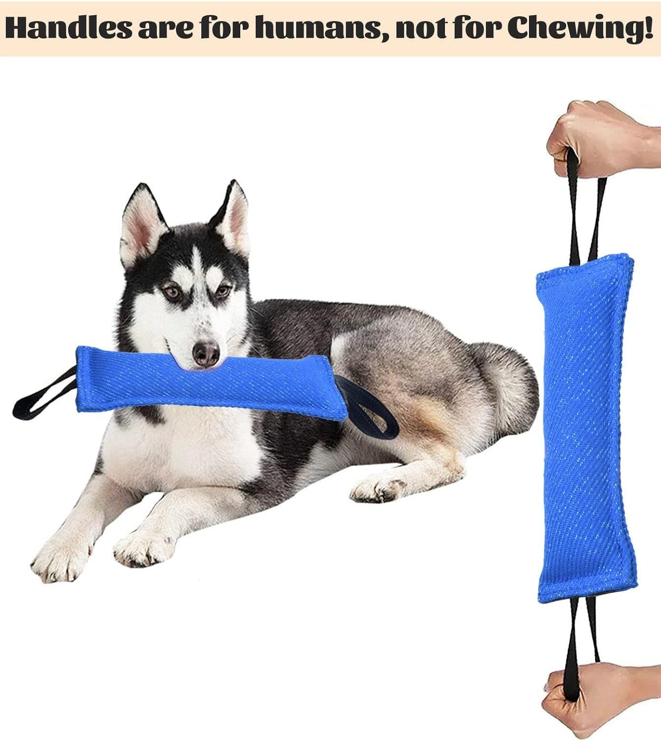 Black Durable 2-Pack Tug-of-War Dog Training Toy - Tear-Resistant, Safe & Interactive for All Breeds