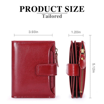 Brown Premium Genuine Leather RFID Blocking Women's Wallet - Lightweight, Multi-Functional, and Stylish