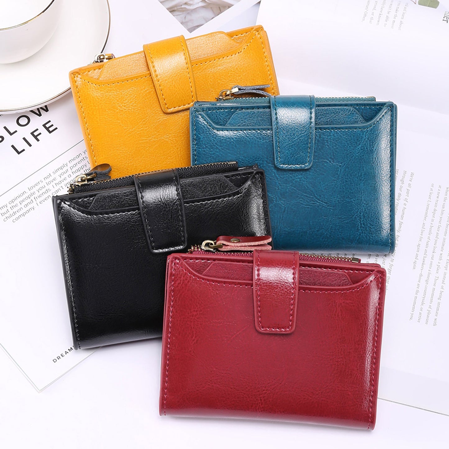 Brown Premium Genuine Leather RFID Blocking Women's Wallet - Lightweight, Multi-Functional, and Stylish