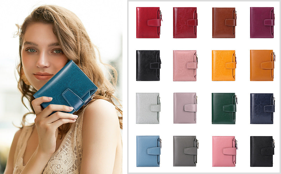 Brown Premium Genuine Leather RFID Blocking Women's Wallet - Lightweight, Multi-Functional, and Stylish