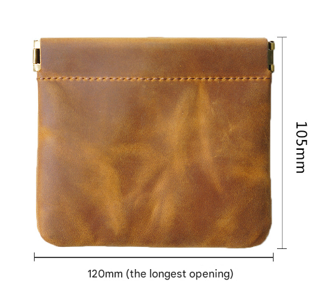 Dark Green Genuine Leather Coin Purse - Vintage Style Snap Closure Mini Pouch