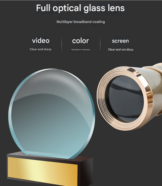 Champagne Gold Elegant Theatre Binoculars - Portable & Stylish Handheld Opera Glasses (Focal length: 200mm)
