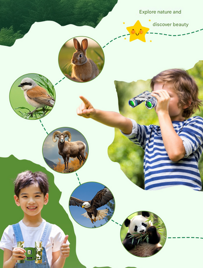Pinkish White Mini Pocket Binoculars - 8x21 High Power Colorful Binoculars for Kids