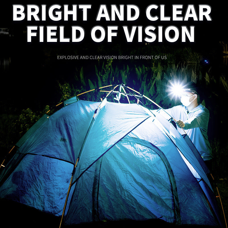 Black Rechargeable LED Headlight -  Cap Light, Long Lasting Camping Light