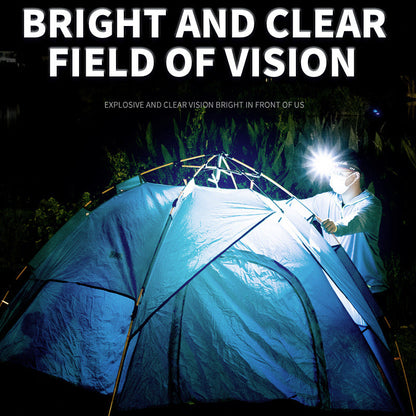 Beige Rechargeable LED Headlight -  Cap Light, Long Lasting Camping Light