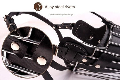 Black Metal Basket Dog Muzzle - Anti-Bite & Anti-Barking - XL