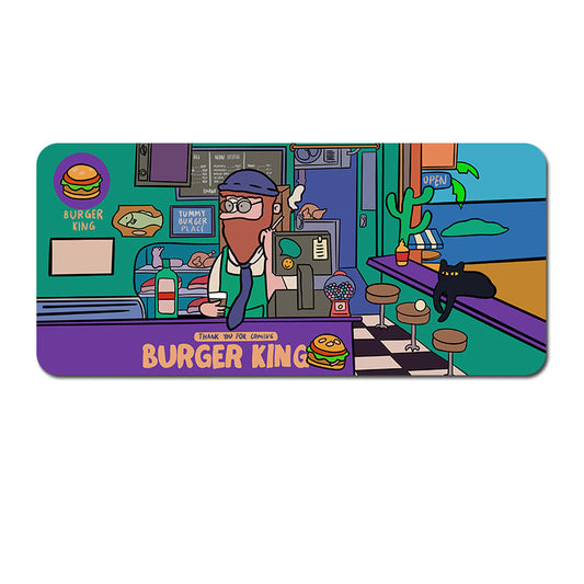 Extended Gaming Mousepad (90x40x0.4cm) - Big Beard Uncle Design, Stitched Edges - Style 1