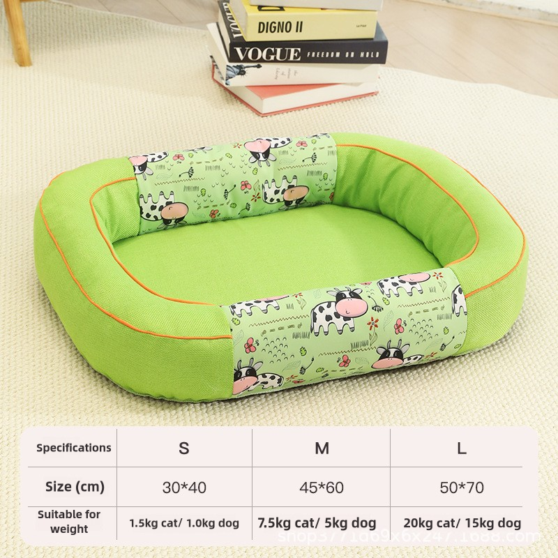 Size M Green Cozy Pet Bed for Small Dogs and Cats - Durable & Chew-Resistant Nest for All Seasons