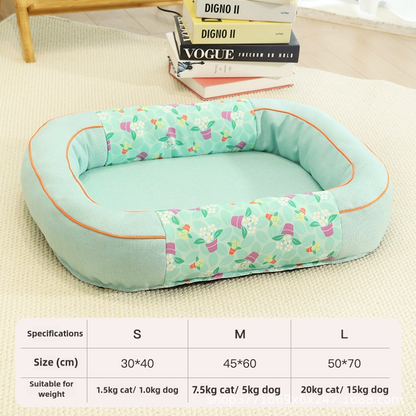 Size M Blue Cozy Pet Bed for Small Dogs and Cats - Durable & Chew-Resistant Nest for All Seasons