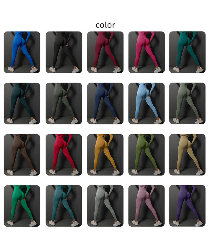 Size L Claret Red Seamless High-Waisted Yoga Pants for Women - Lift Workout Leggings for Running, Gym, and Fitness