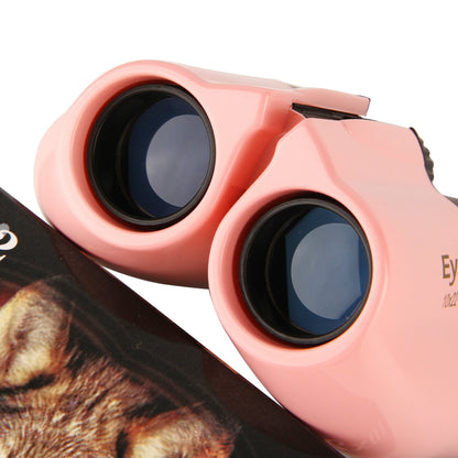 Pink 10x22 Compact Binoculars for Adults - High Definition Lightweight Telescope for Hiking, Travel, and Concerts