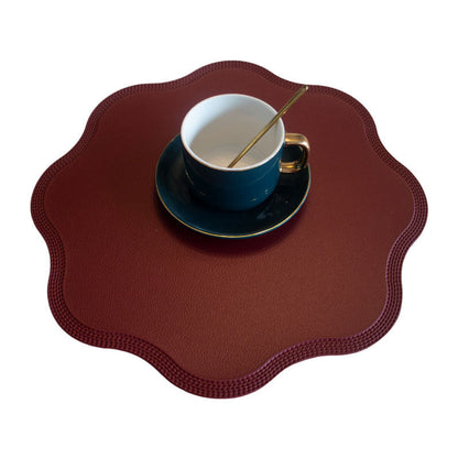 Coffee Nordic Style Faux Leather Placemats Set of 4 - Heat-Resistant Waterproof Table Mats 38x38cm(cutlery not included)