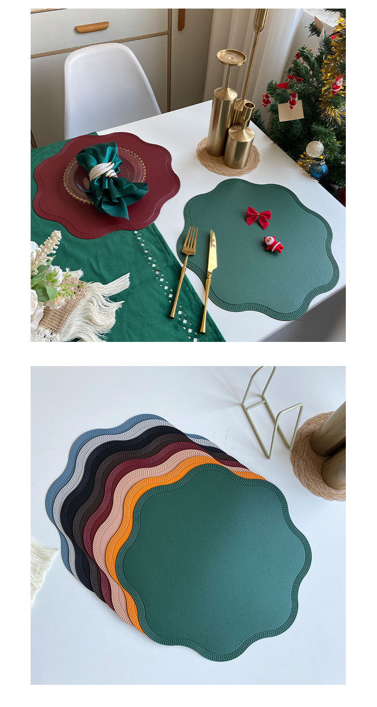 Coffee Nordic Style Faux Leather Placemats Set of 4 - Heat-Resistant Waterproof Table Mats 38x38cm(cutlery not included)