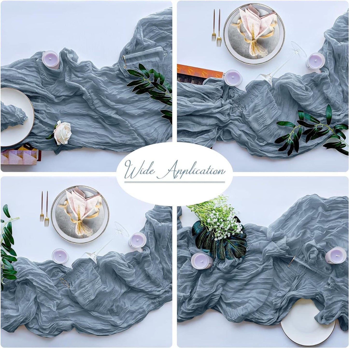 Pink Bohemian Gauze Table Runner 2-Pack - Polyester Fabric for Party and Birthday Table Decor