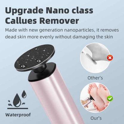 Purple Rechargeable Electric Foot File with 9 Speed Settings - Callus Remover for Smooth Feet