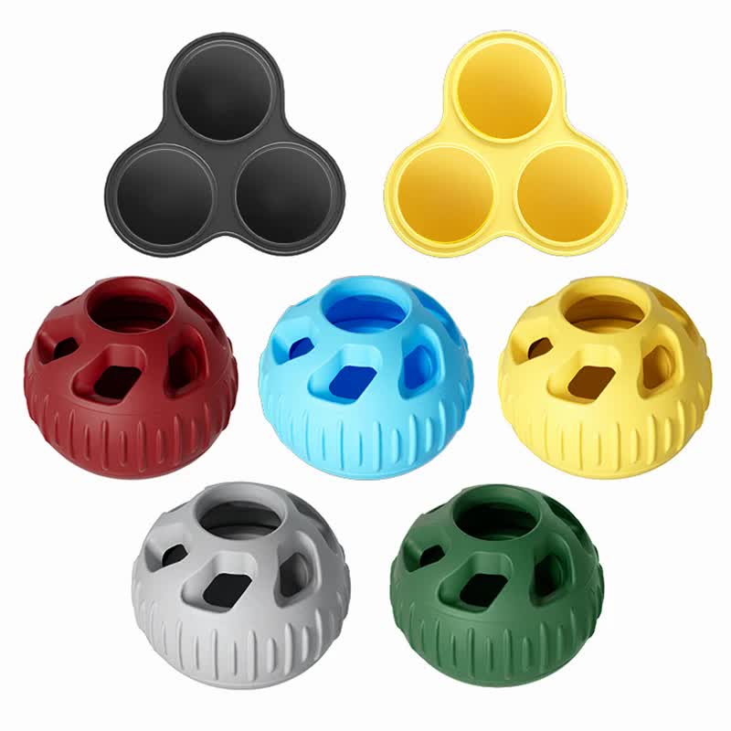 Green Ball and Black Mold Pet Treat Dispensing Ball and Molding Set - Silicone Dog Chew Toy for Teeth Cleaning and Boredom Relief