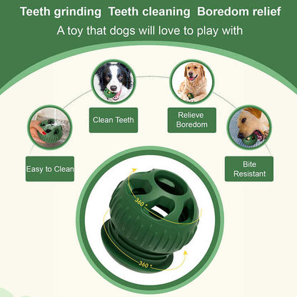 Red Ball and Black Mold Pet Treat Dispensing Ball and Molding Set - Silicone Dog Chew Toy for Teeth Cleaning and Boredom Relief