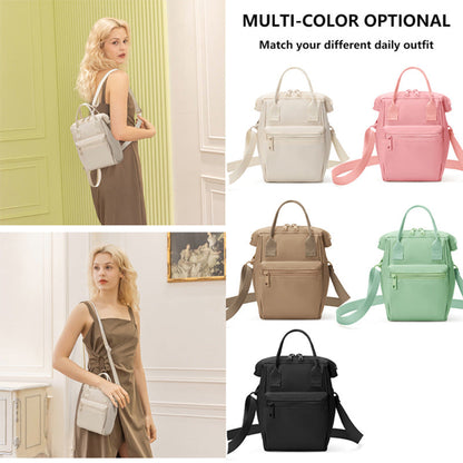 Pink Mini Waterproof Oxford Backpack - Lightweight 263g Travel Crossbody Bag with Adjustable Straps