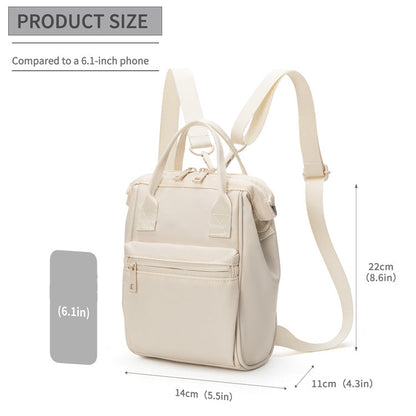 Pink Mini Waterproof Oxford Backpack - Lightweight 263g Travel Crossbody Bag with Adjustable Straps