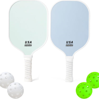 Navy Blue Fiberglass Pickleball Paddle - Lightweight 215g with Anti-Slip TPU Grip for Outdoor Sports