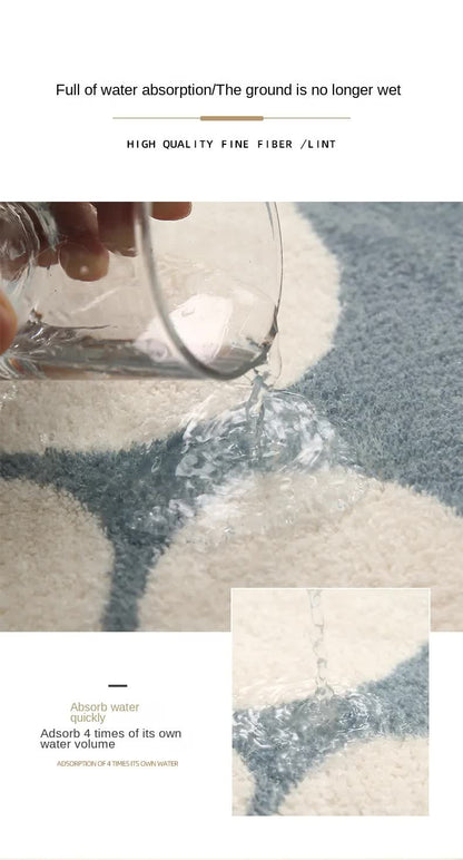 2 Pcs Purple And White Foot-Shaped Plush Bath Mat - Non-Slip Absorbent Bathroom Rug for Bedroom and Doorway (50x80cm)