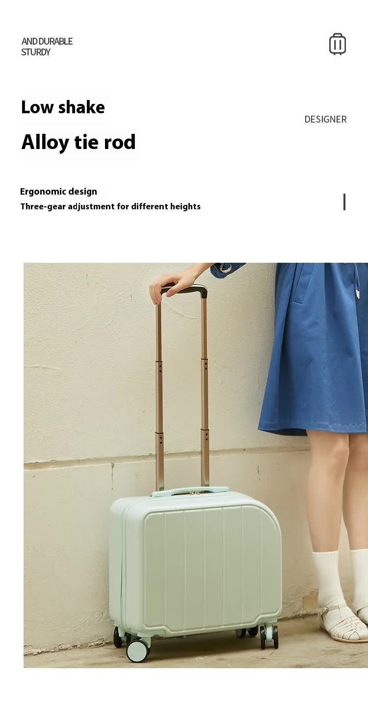 Khaki Compact 18-Inch Carry-On Suitcase | Lightweight ABS Hardside Spinner Luggage
